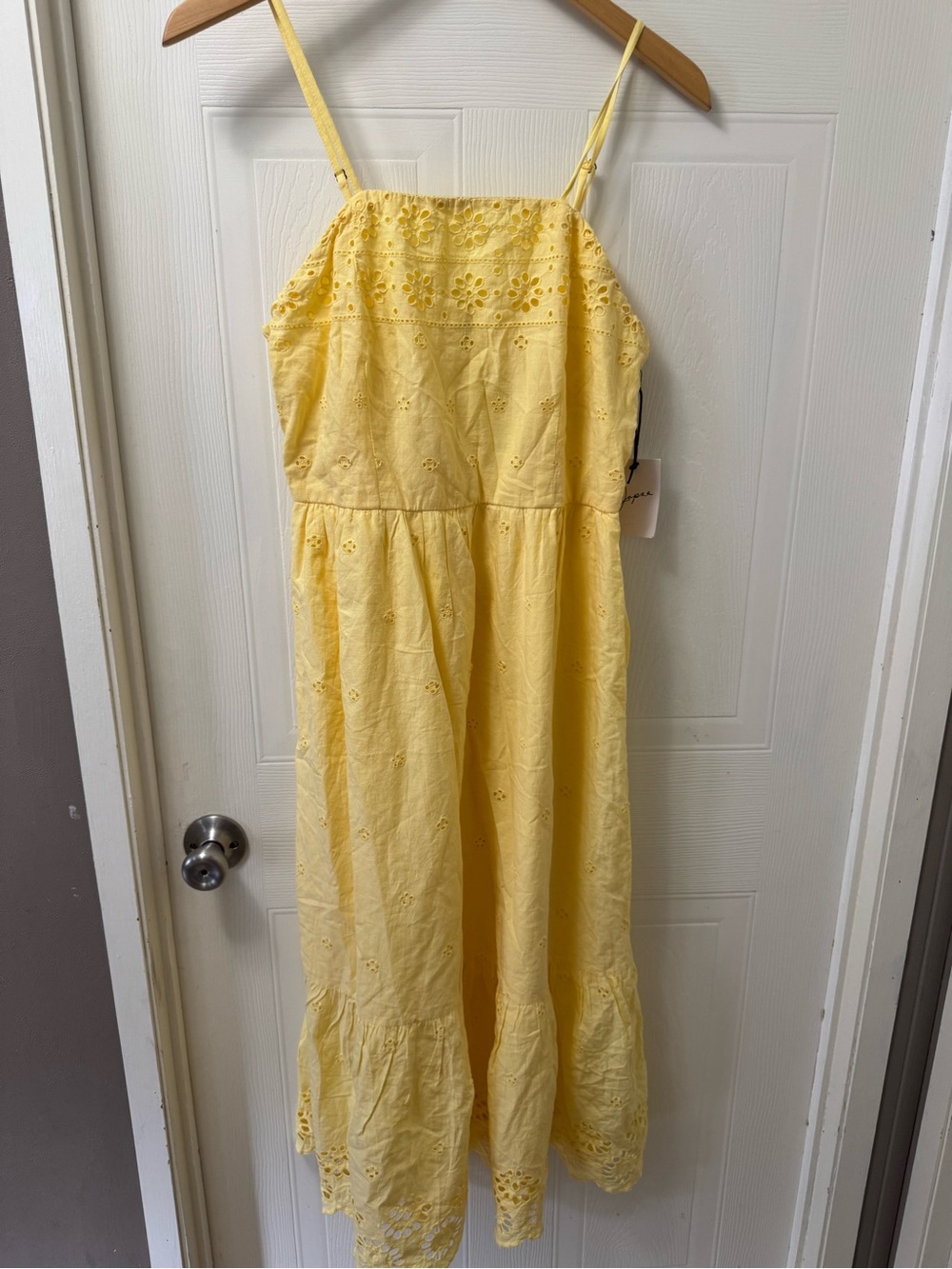 Japna Yellow Eyelet Cotton Sundress - Size L